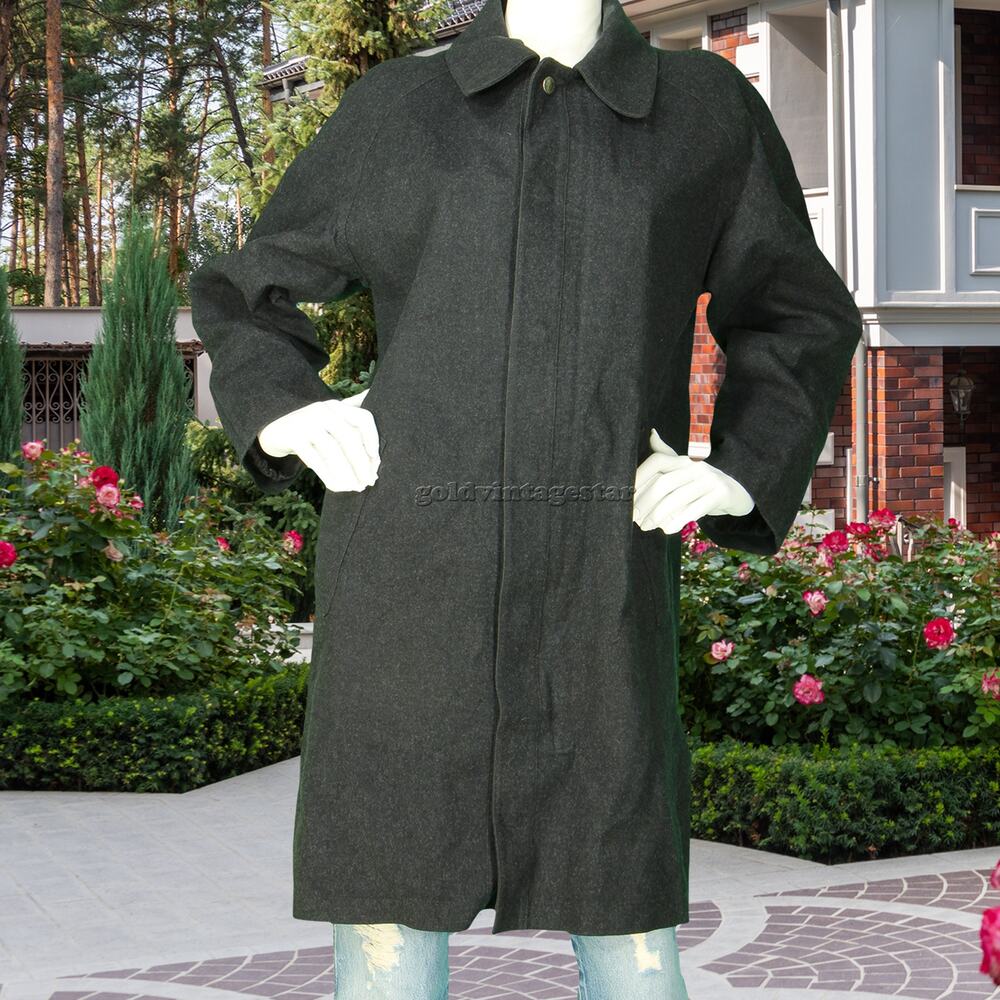Yves Saint Laurent Mackintosh Black Coat L Chic Street Luxe